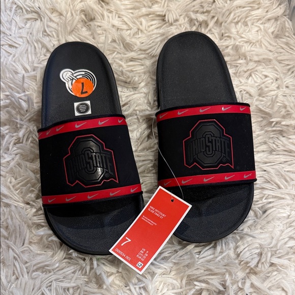 Nike Black and Red Ohio State Slide Sandals - Picture 1 of 3